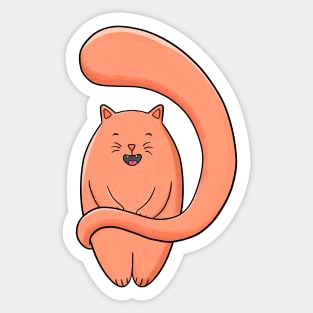 Satsuma the Orange, Big Tailed Cat Sticker